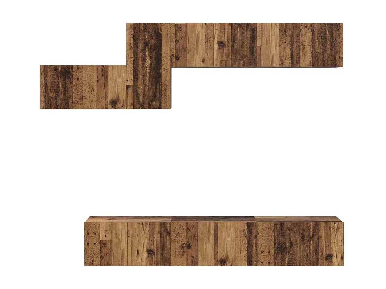 Ensemble meuble TV 7 pièces Bois ancien 60 x 30 x 30 cm