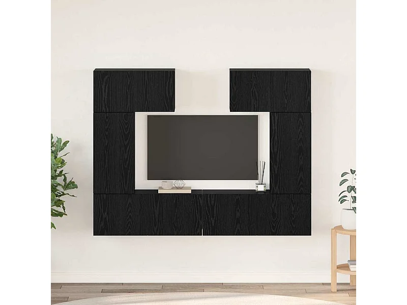Conjunto de móvel de TV 6 peças Carvalho preto 80 x 30 x 30 cm