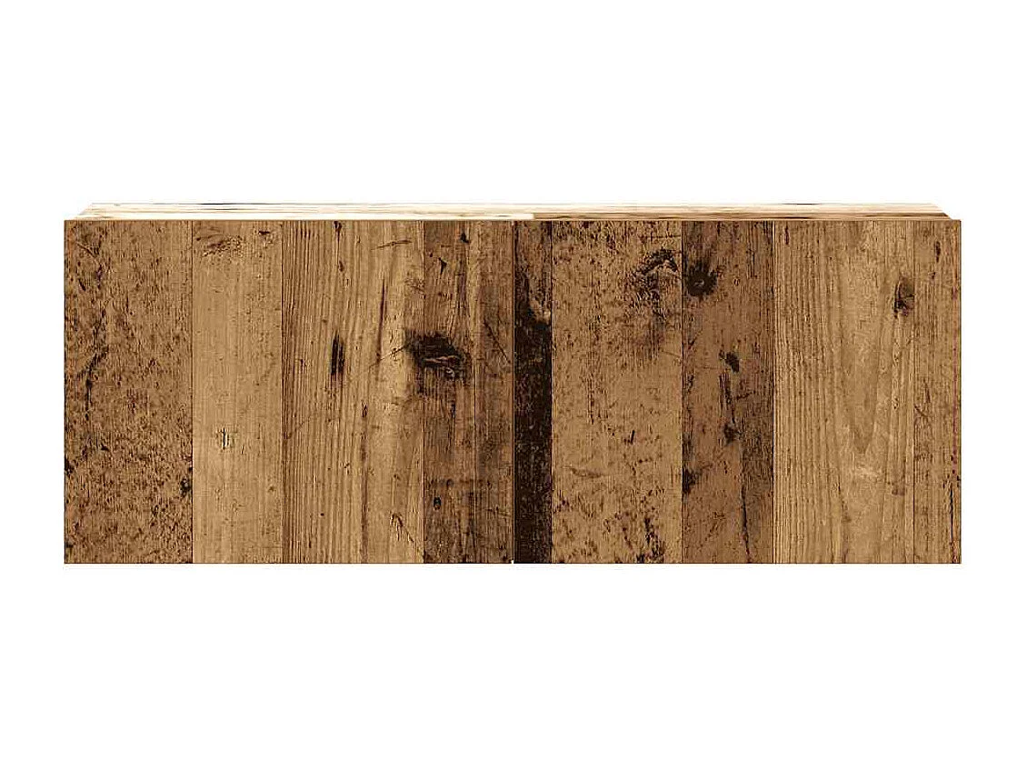 Ensemble de meuble TV mural 3 pièces vieux bois bois d'ingénierie