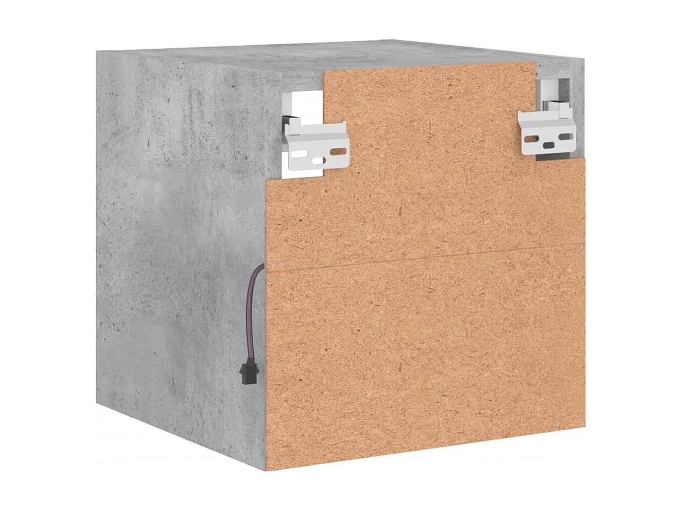 Meuble TV mural avec lumières LED gris béton 30x28,5x30 cm