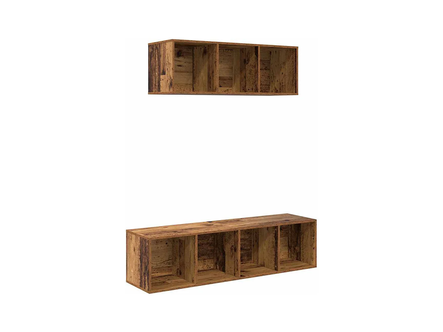 Ensemble de meubles TV 2 pièces Bois ancien 37 x 37 x 142.5 cm