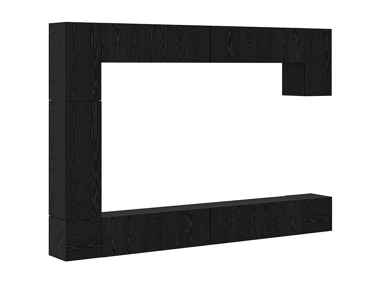 Conjunto de mueble de TV 9 pcs Roble negro 100 x 30 x 30.5 cm