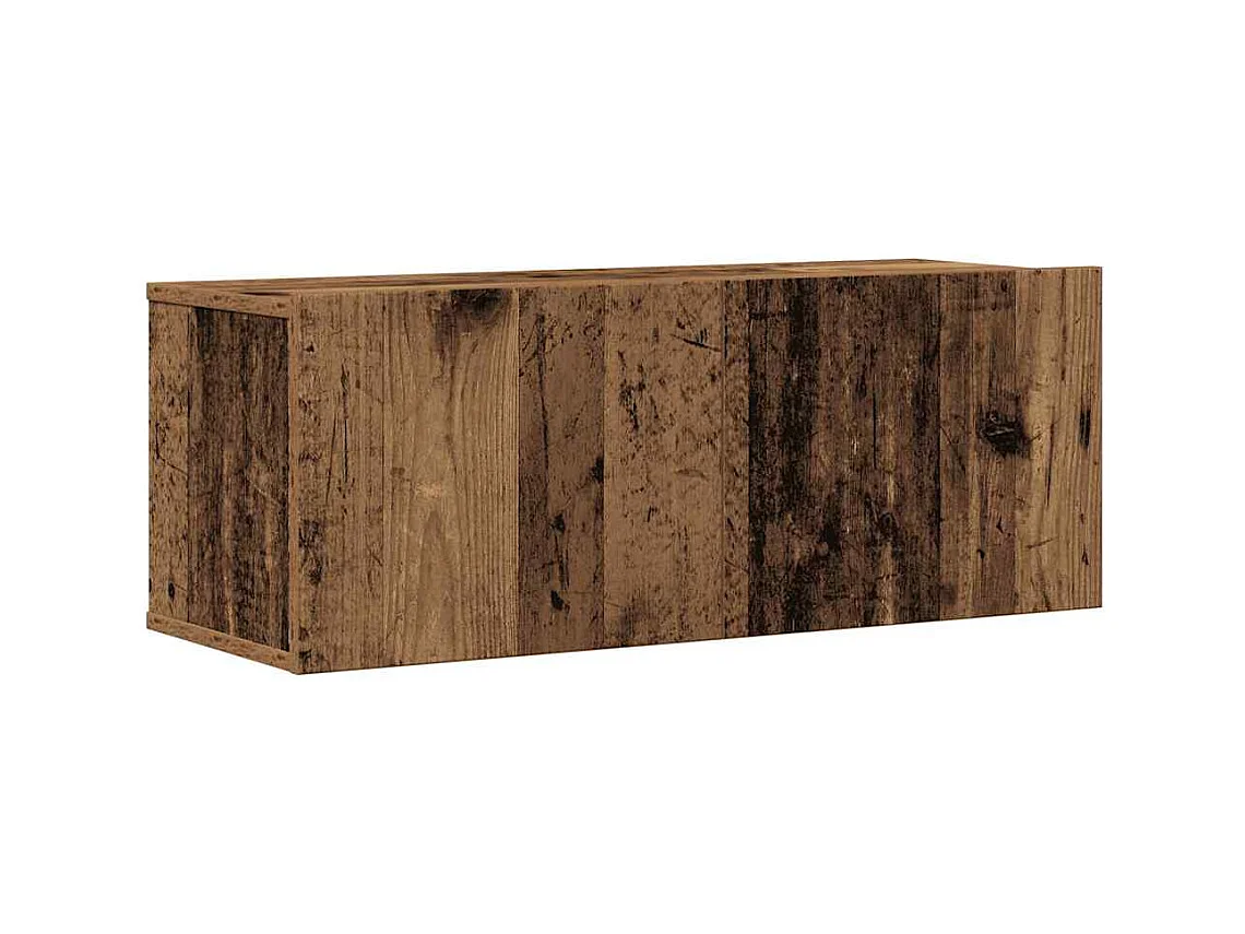 Ensemble de meuble TV mural 4 pièces vieux bois bois d'ingénierie