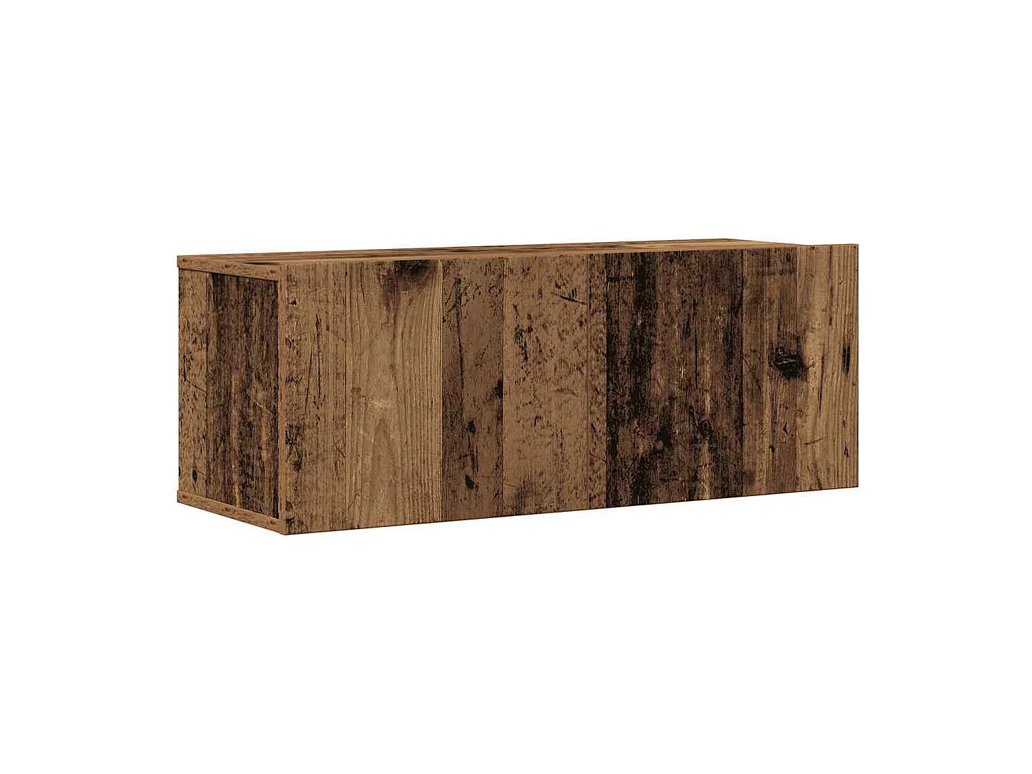 Conjunto de mueble de TV 4 piezas montado la pared madera vieja