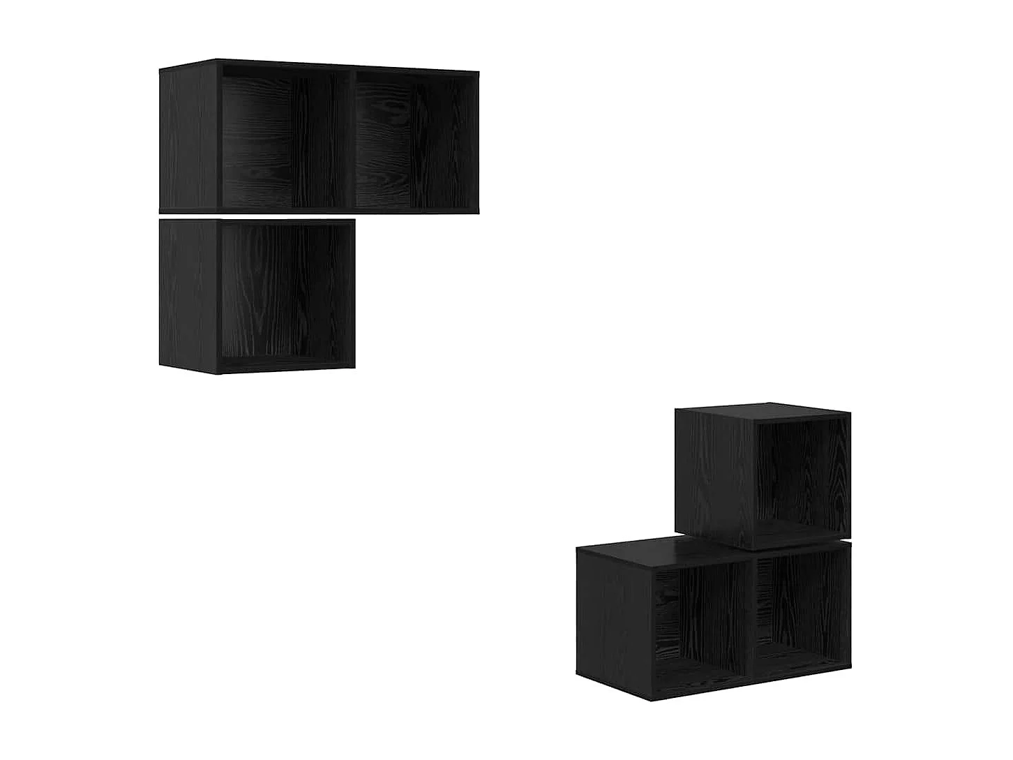 Ensemble meuble TV 4 pièces Chêne noir 37 x 37 x 72 cm