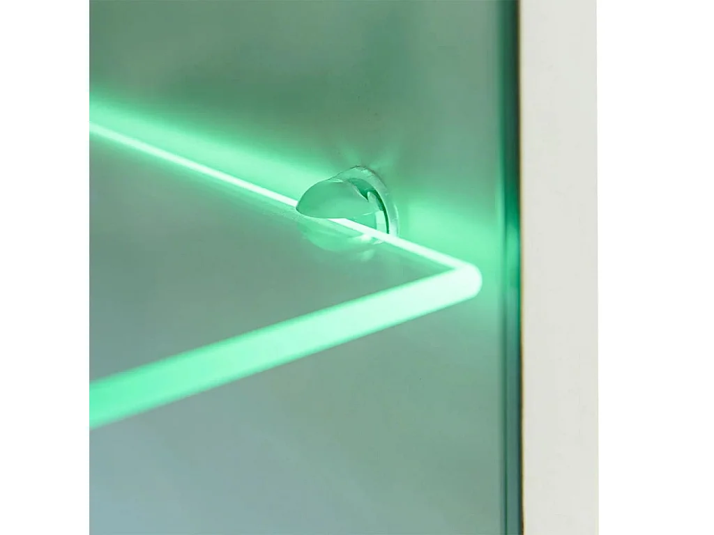 Meuble TV à vitrine murale avec lumière LED 4 pièces noir