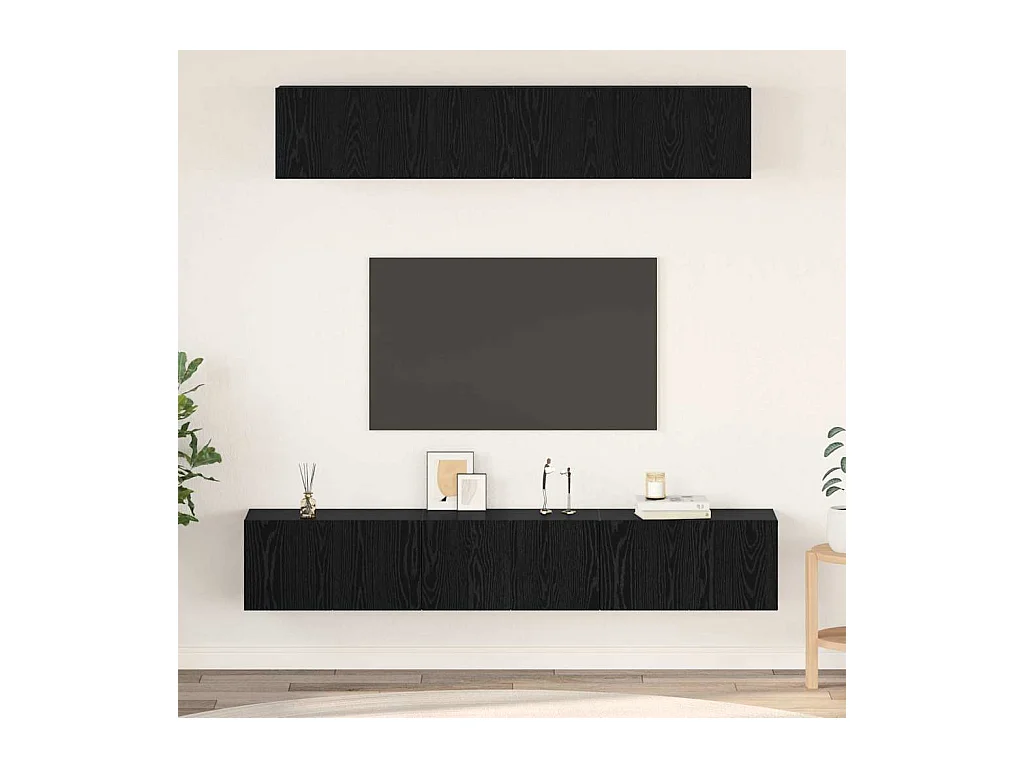 Ensemble meuble TV 5 pièces Chêne noir 100 x 30 x 30 cm