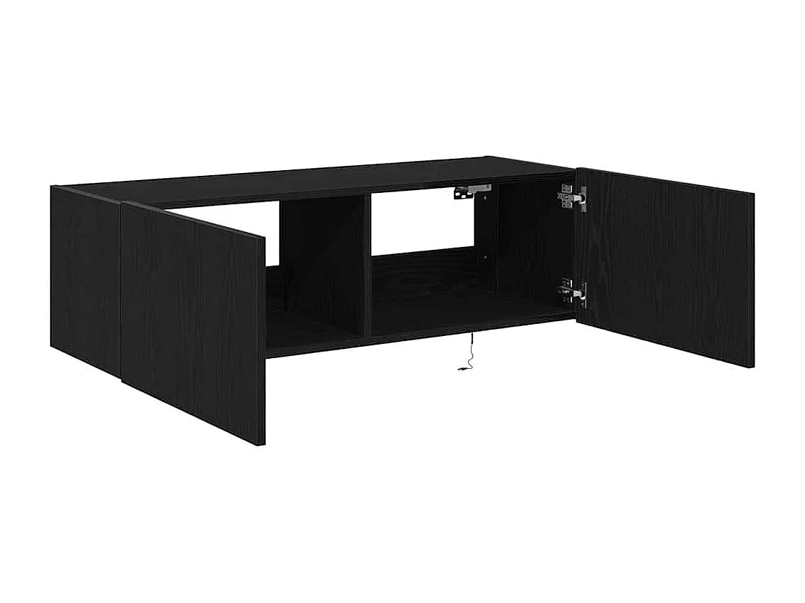 Meuble TV mural Chêne noir 100 x 35 x 31 cm Bois d'ingénierie