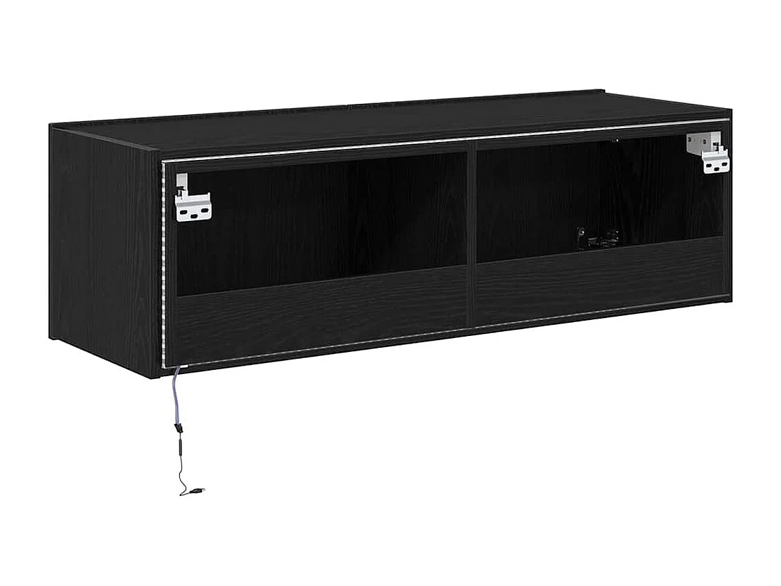 Meuble TV mural Chêne noir 100 x 35 x 31 cm Bois d'ingénierie
