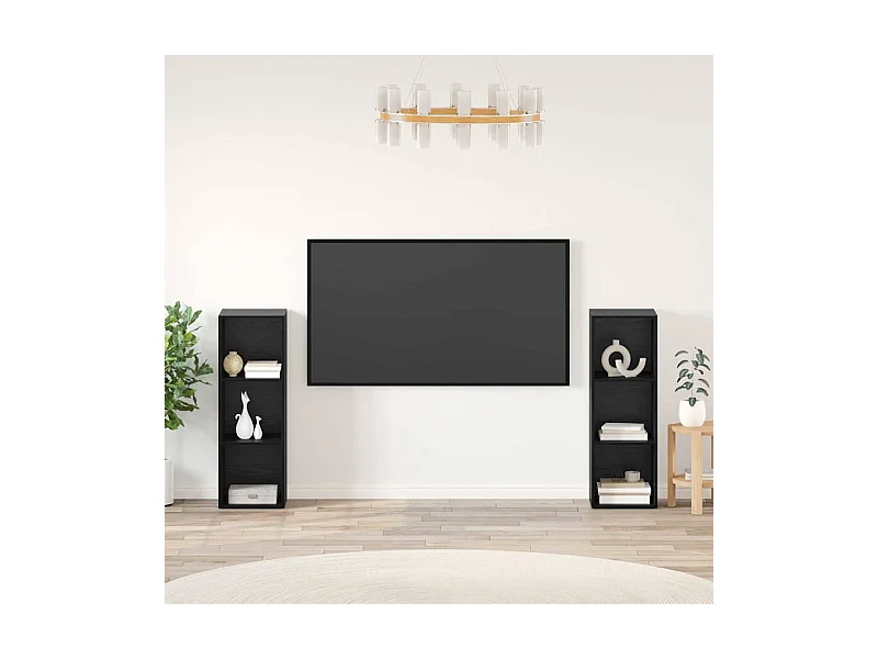 Conjunto de mueble de TV 2 pcs Roble negro 107 x 35 x 37 cm