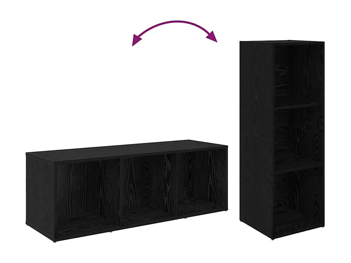 Conjunto de mueble de TV 2 pcs Roble negro 107 x 35 x 37 cm