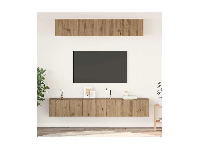 Ensemble meuble TV 5 pièces chêne artisanal 100 x 30 x 30 cm