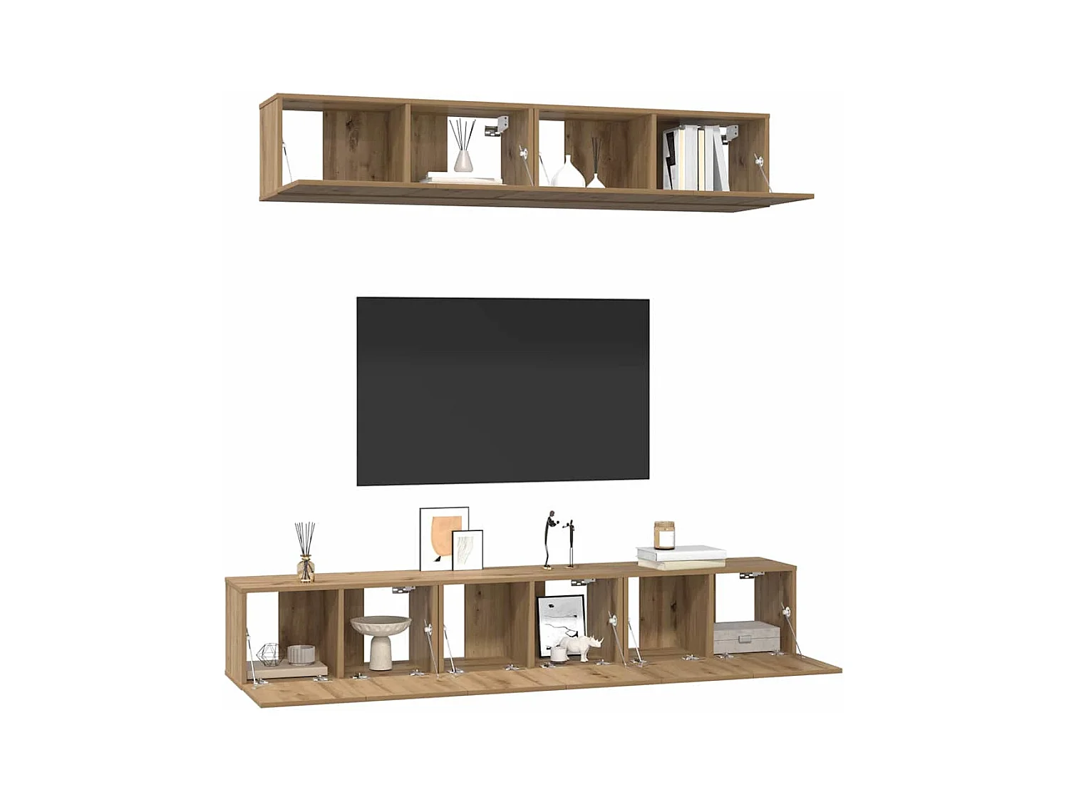 Ensemble meuble TV 5 pièces chêne artisanal 100 x 30 x 30 cm