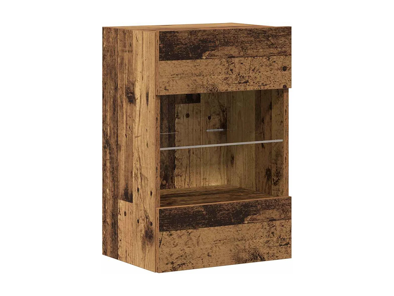 Armarios de pared con luces LED para TV 2 uds envejecida 40x30x60,5cm