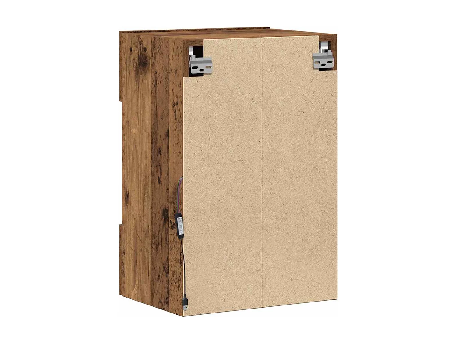 Armarios de pared con luces LED para TV 2 uds envejecida 40x30x60,5cm