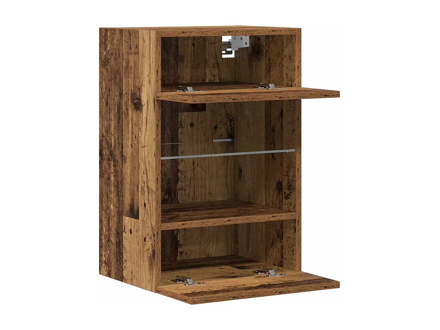 Meubles muraux avec lumières LED pour TV 2 pièces vieux bois 40x30x60,5cm