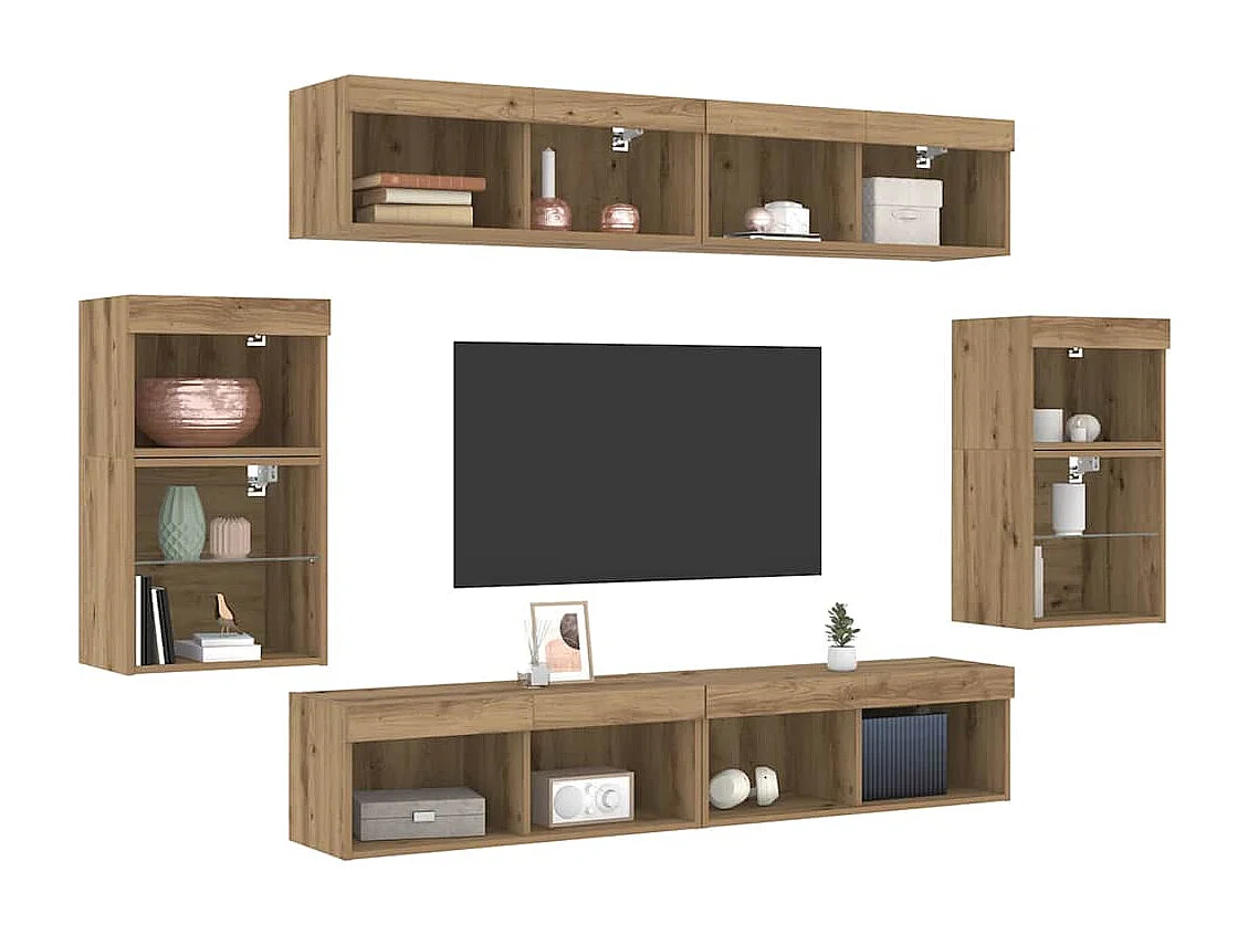 Entertainment Centrum 8 pcs artisanaal eikenkleurig