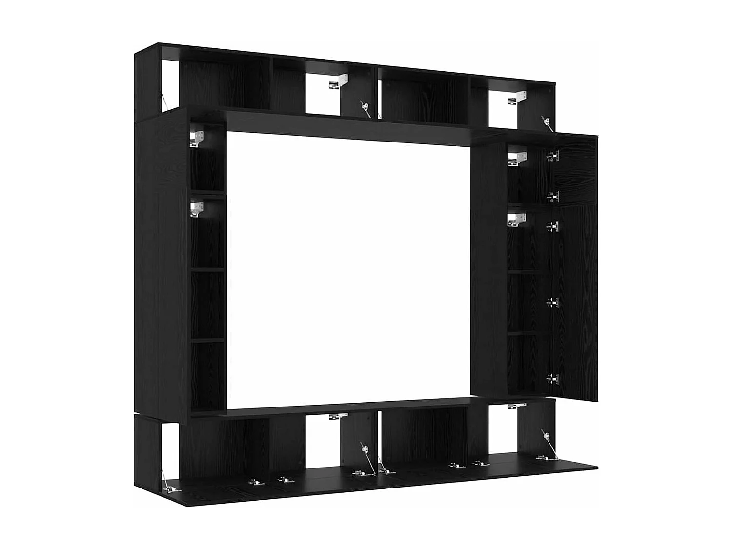 Ensemble meuble TV 8 pièces Chêne noir 100 x 30 x 30 cm