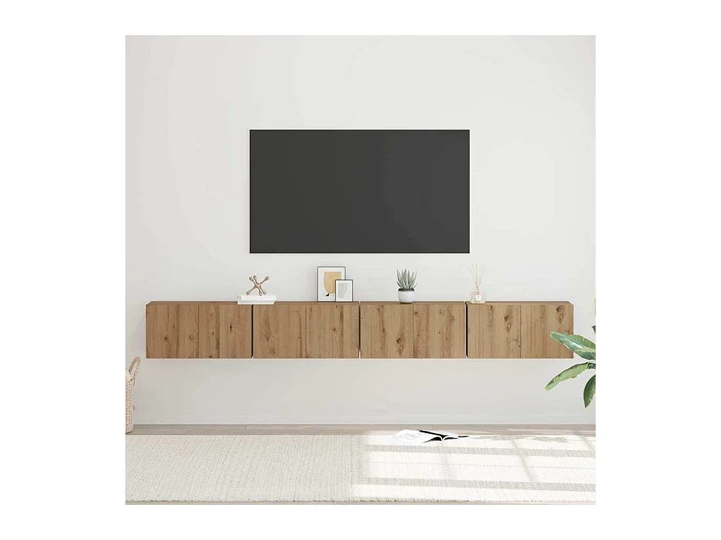 Ensemble meuble TV 4 pièces chêne artisanal 60 x 30 x 30 cm