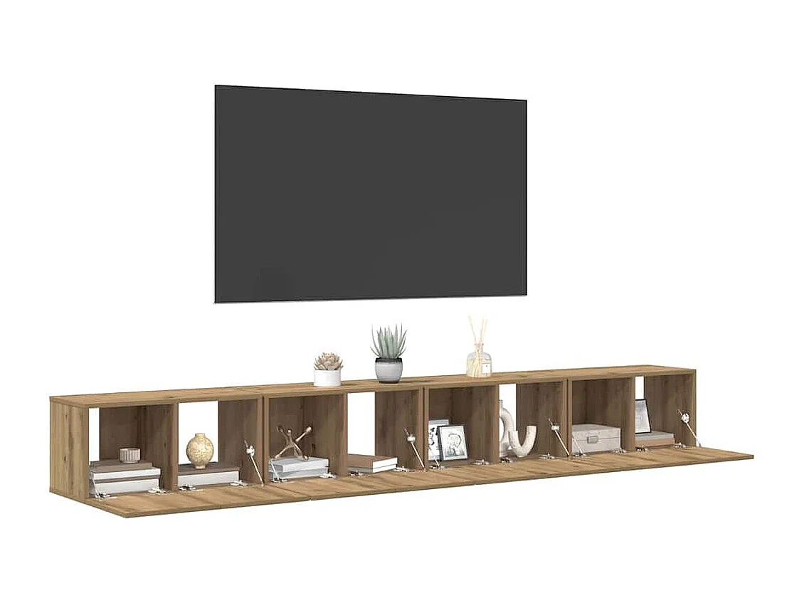 Ensemble meuble TV 4 pièces chêne artisanal 60 x 30 x 30 cm