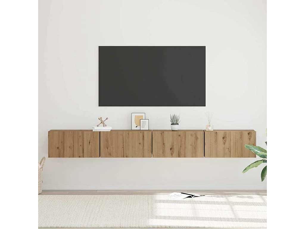 Ensemble meuble TV 4 pièces chêne artisanal 60 x 30 x 30 cm