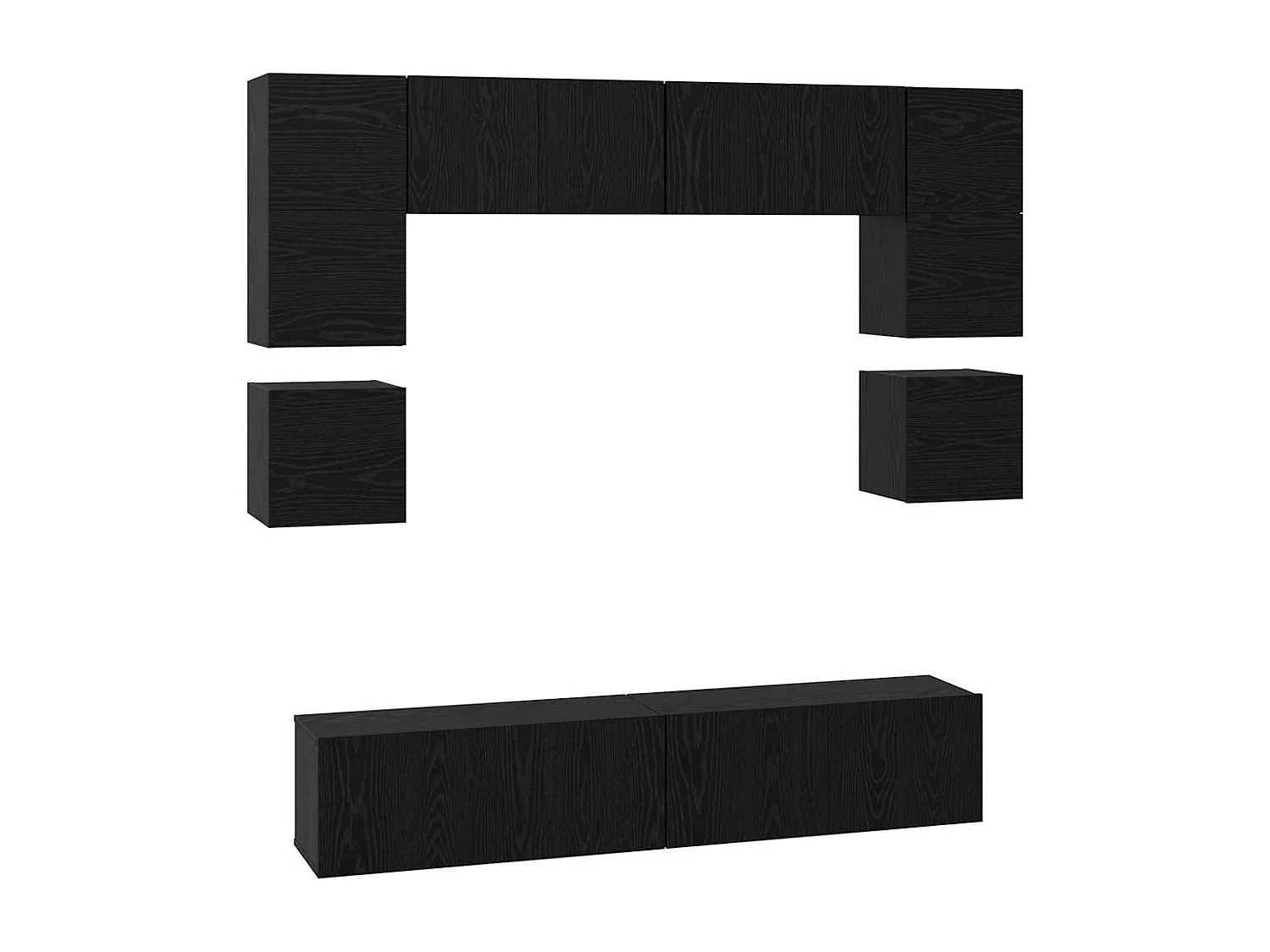 Conjunto de mueble de TV 8 pcs Roble negro 80 x 30 x 30 cm