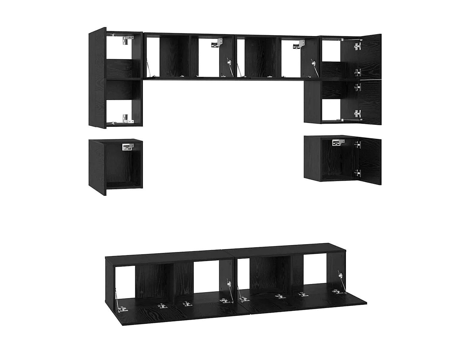 Conjunto de mueble de TV 8 pcs Roble negro 80 x 30 x 30 cm