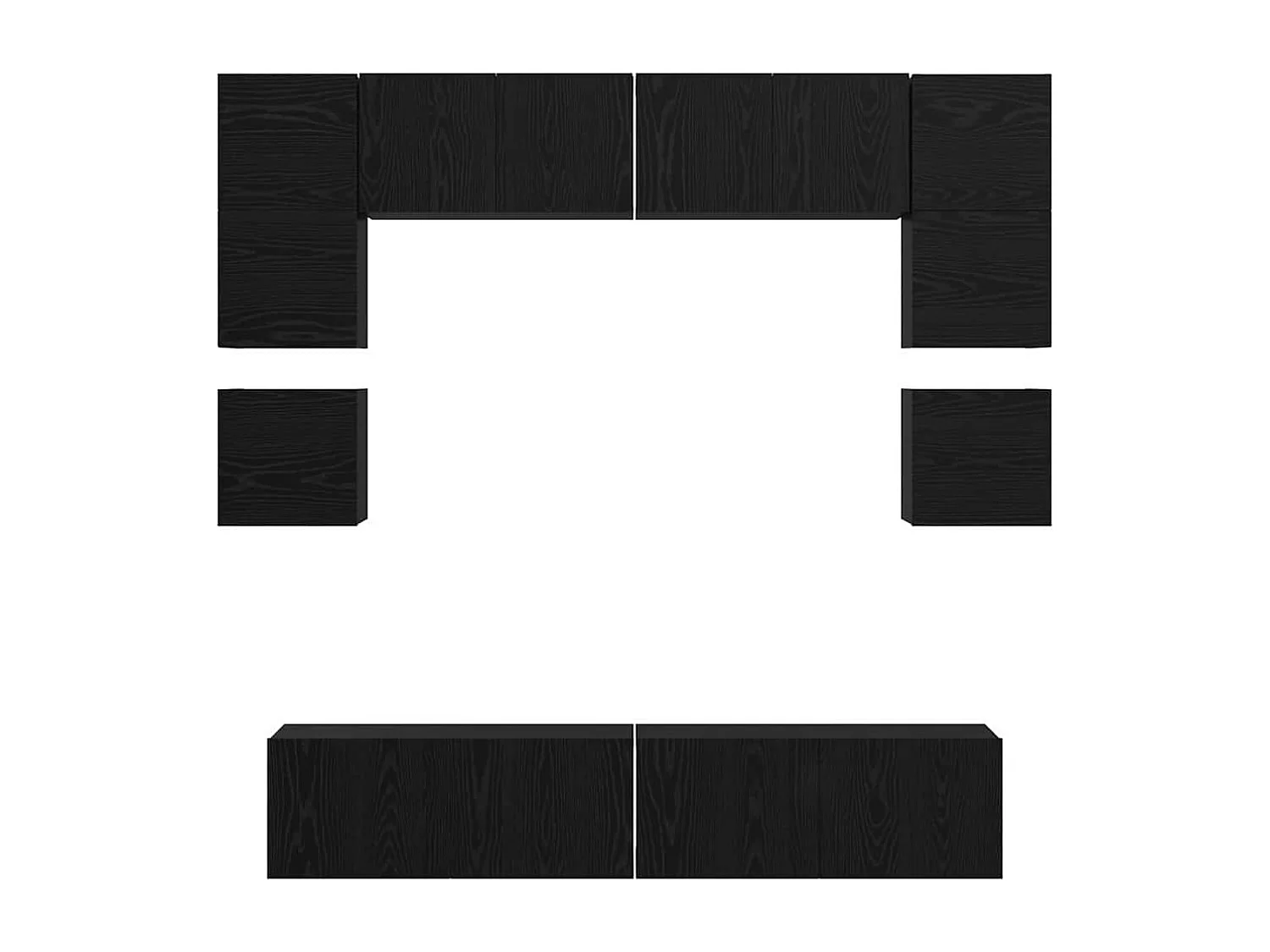 Conjunto de mueble de TV 8 pcs Roble negro 80 x 30 x 30 cm