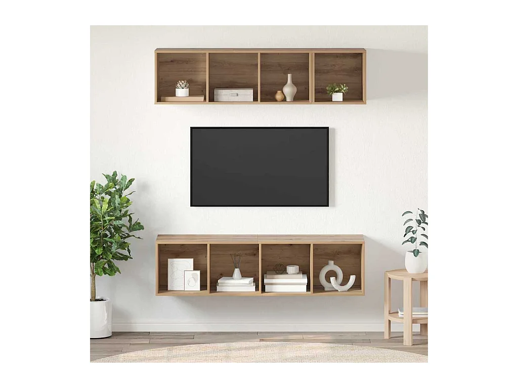 Ensemble de meubles TV 3 pièces chêne artisanal Bois d'ingénierie