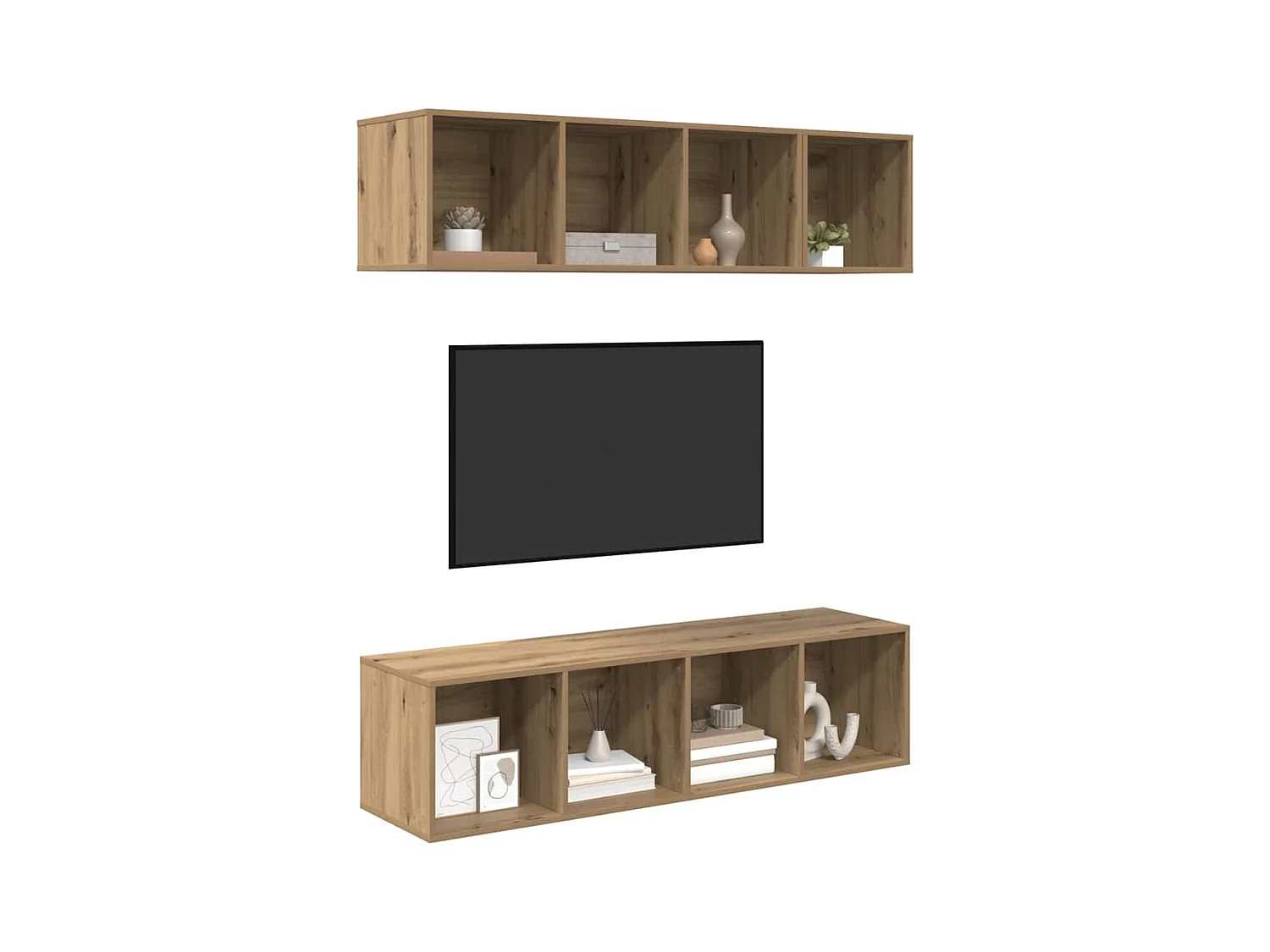 Ensemble de meubles TV 3 pièces chêne artisanal Bois d'ingénierie