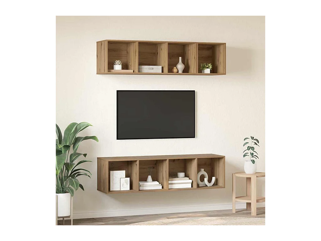 Ensemble de meubles TV 3 pièces chêne artisanal Bois d'ingénierie