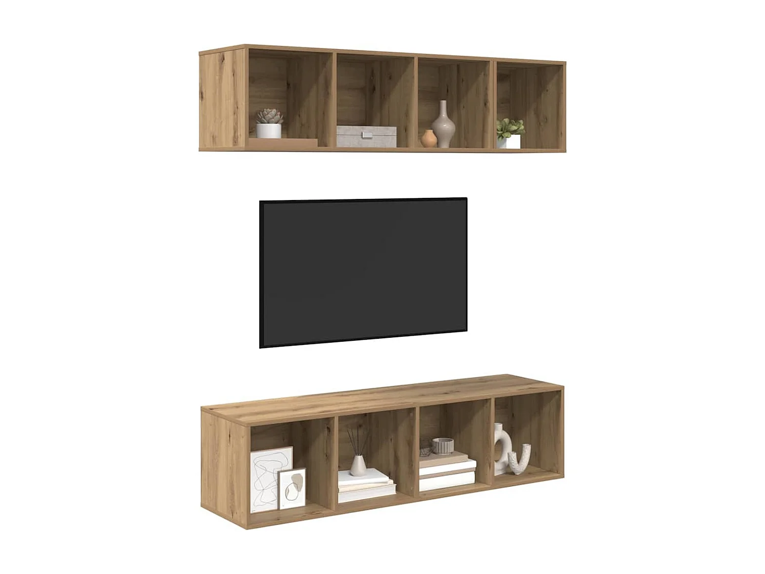 Ensemble de meubles TV 3 pièces chêne artisanal Bois d'ingénierie