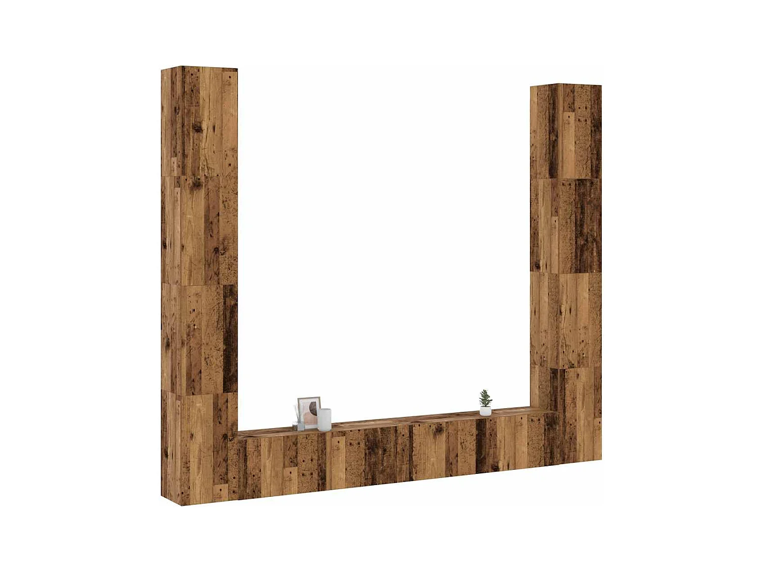 Meubles TV muraux 6 pièces vieux bois bois d'ingénierie