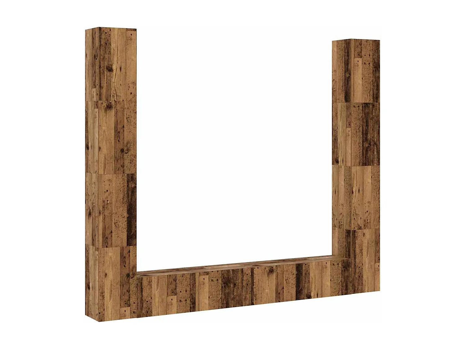 armários de TV montados na parede 6 peças madeira velha