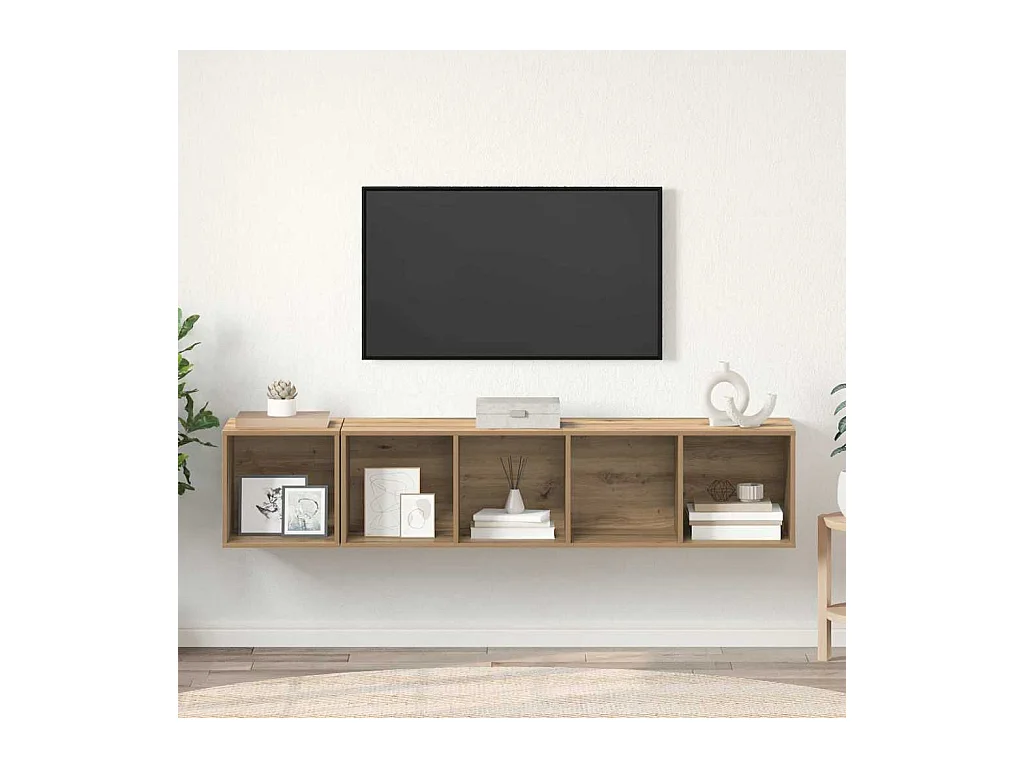 Ensemble de meubles TV 2 pièces chêne artisanal 37 x 37 x 142.5 cm
