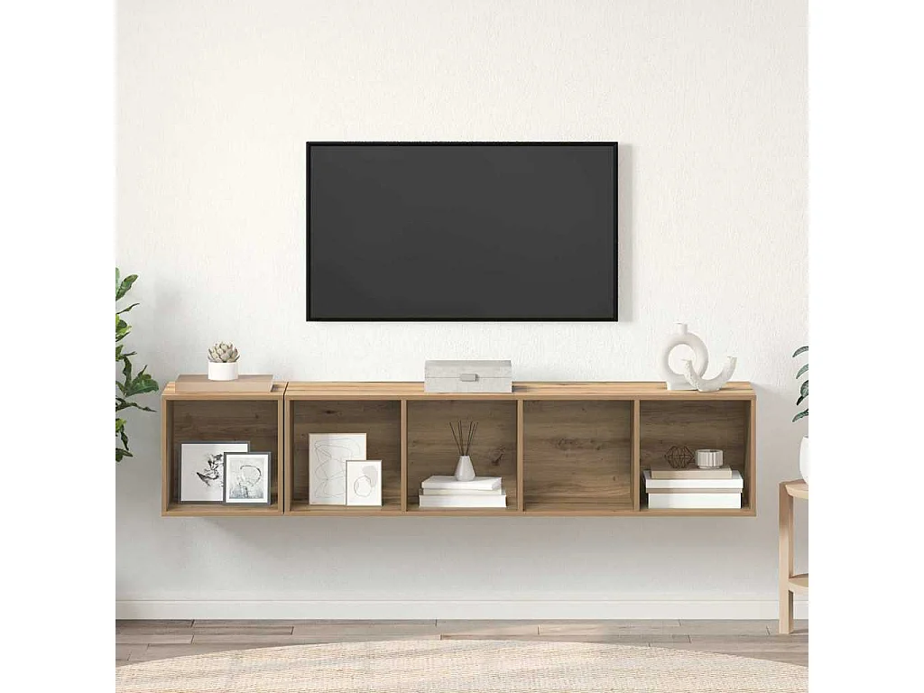 Ensemble de meubles TV 2 pièces chêne artisanal 37 x 37 x 142.5 cm