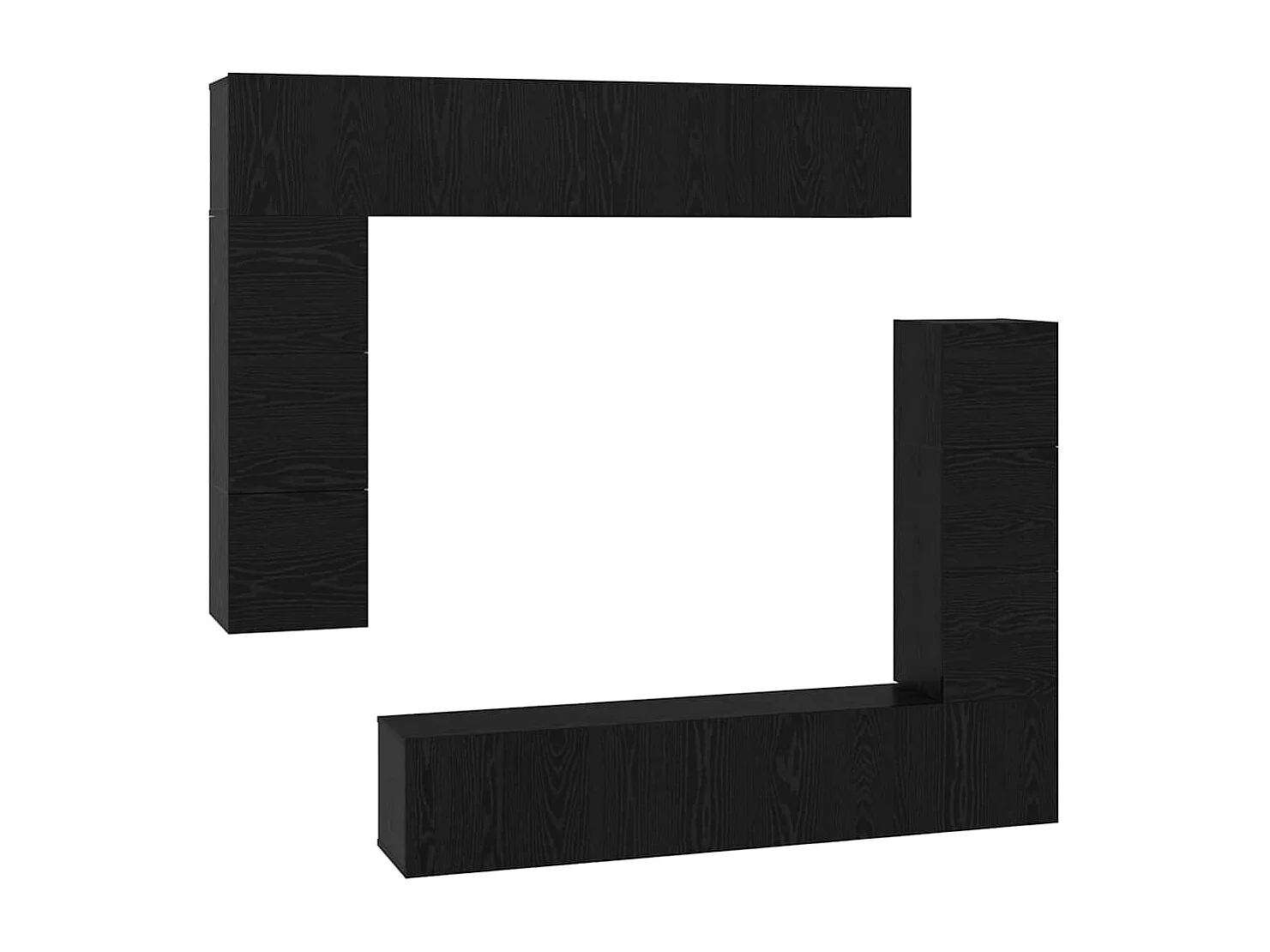 Conjunto de mueble de TV 8 pcs Roble negro 80 x 30 x 30 cm