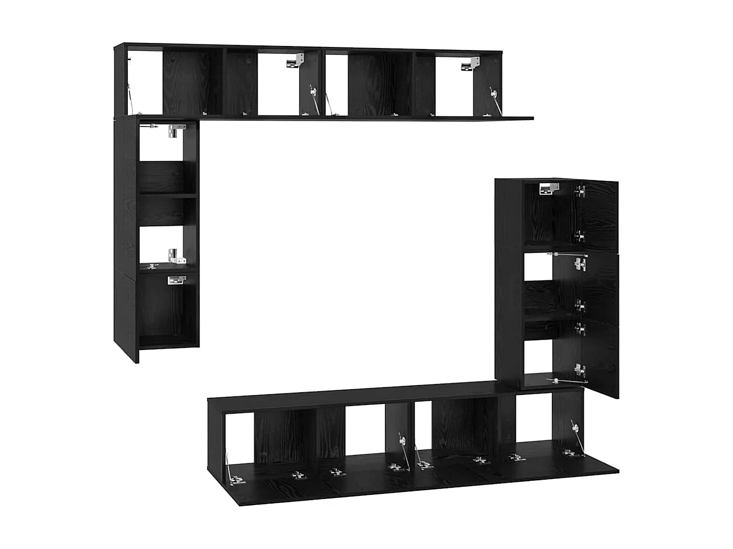 Conjunto de mueble de TV 8 pcs Roble negro 80 x 30 x 30 cm