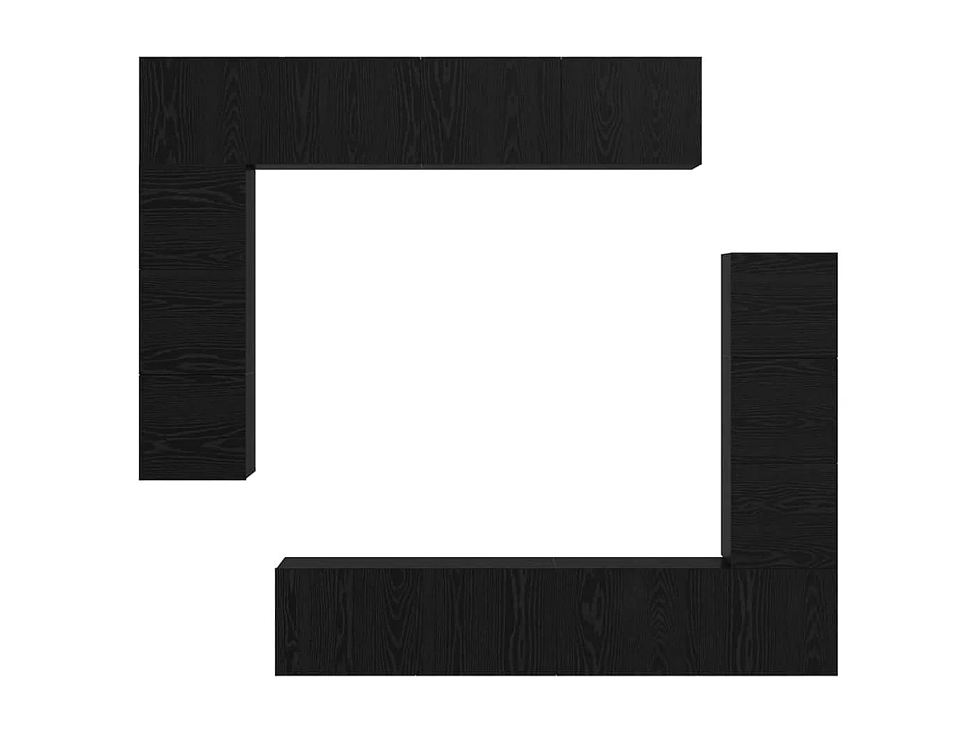 Conjunto de mueble de TV 8 pcs Roble negro 80 x 30 x 30 cm