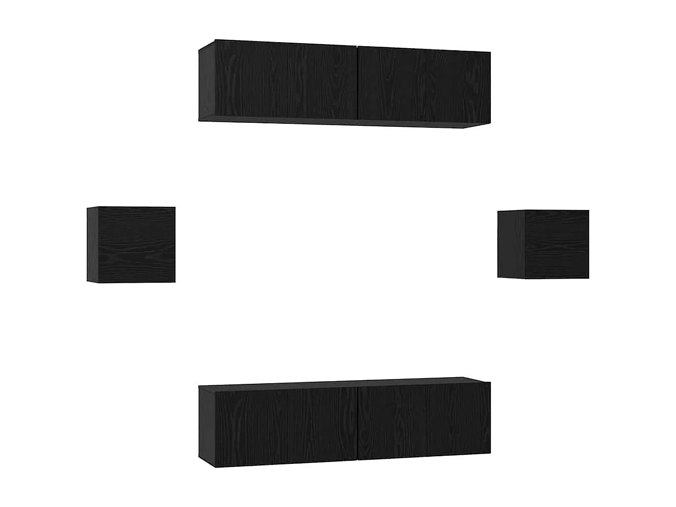 Conjunto de mueble de TV 6 pcs Roble negro 60 x 30 x 30 cm