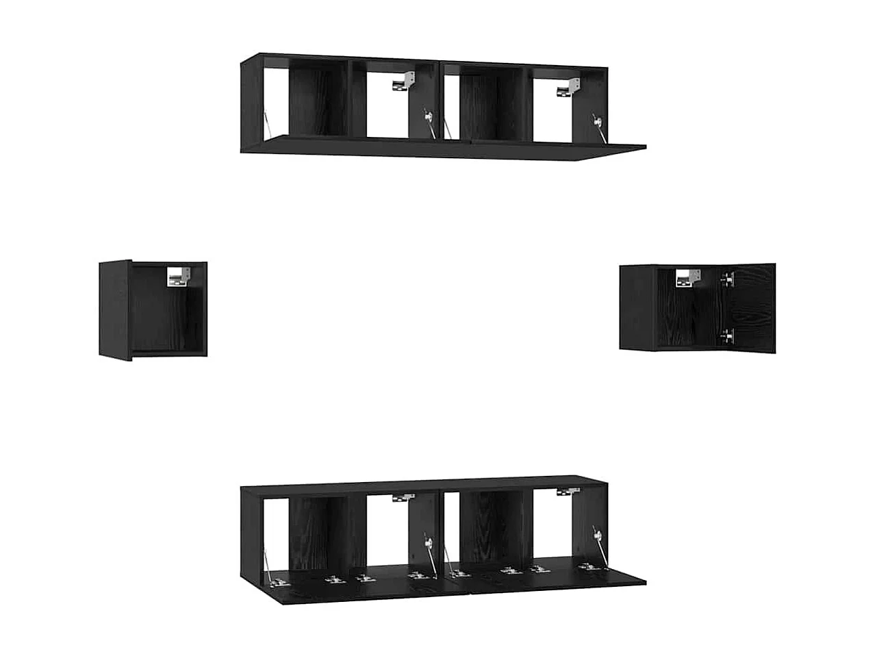 Conjunto de mueble de TV 6 pcs Roble negro 60 x 30 x 30 cm