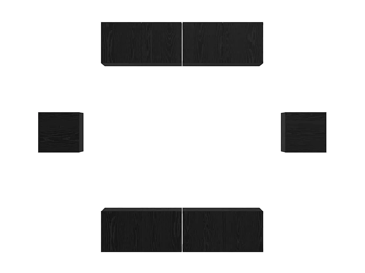 Conjunto de mueble de TV 6 pcs Roble negro 60 x 30 x 30 cm