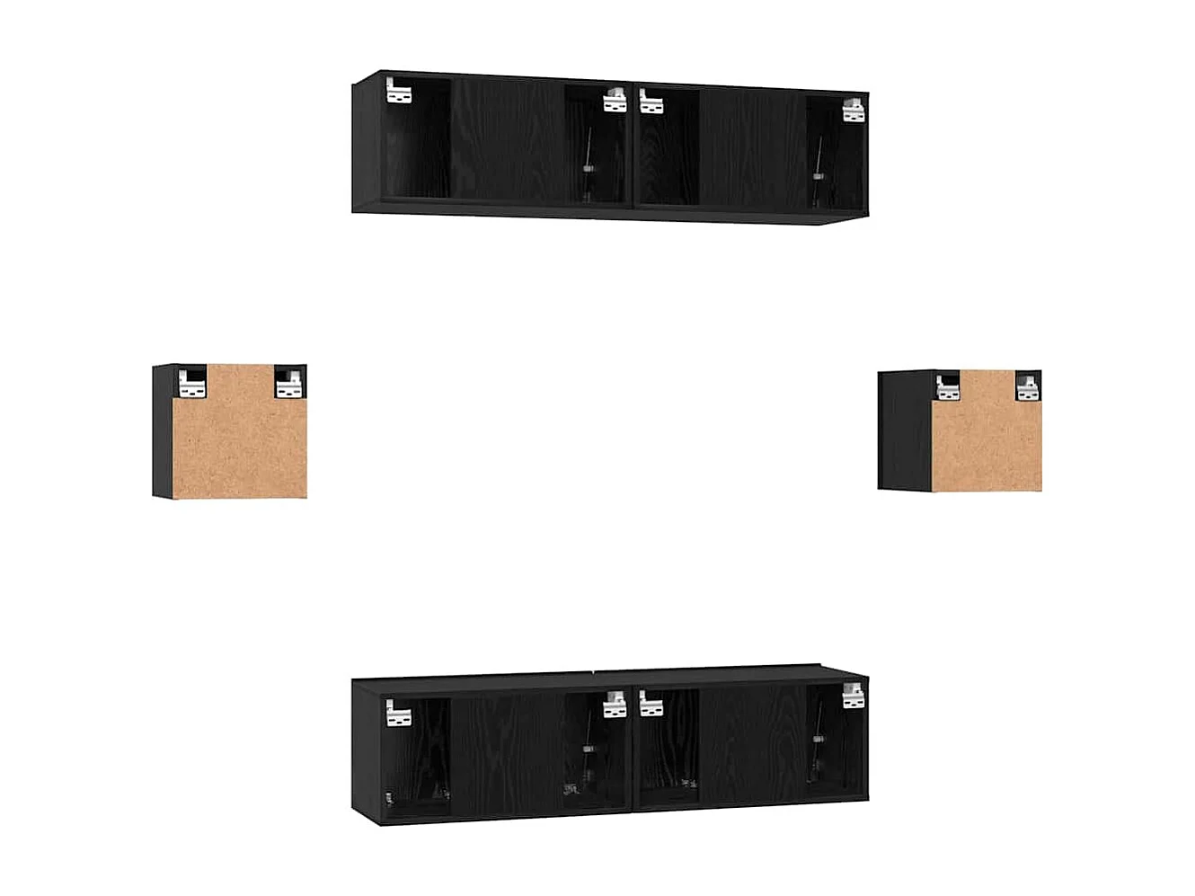 Conjunto de mueble de TV 6 pcs Roble negro 60 x 30 x 30 cm