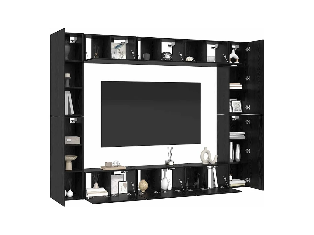 Ensemble meuble TV 10 pièces Chêne noir Moyen 30,5 x 30 x 90 cm