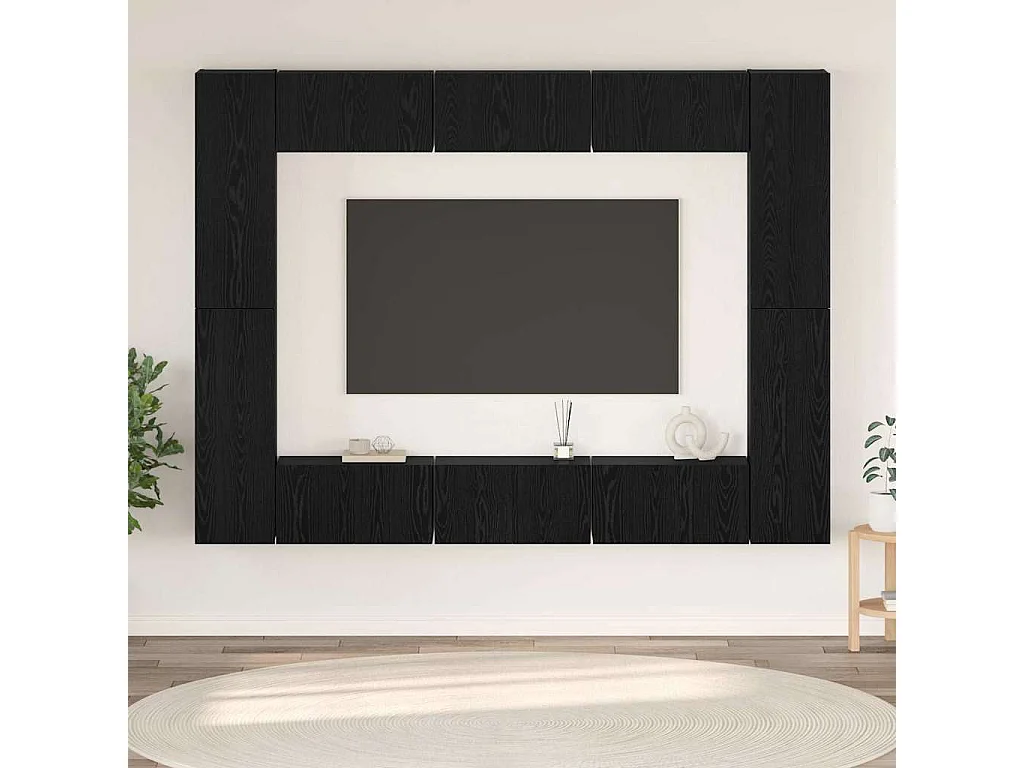 Ensemble meuble TV 10 pièces Chêne noir Moyen 30,5 x 30 x 90 cm