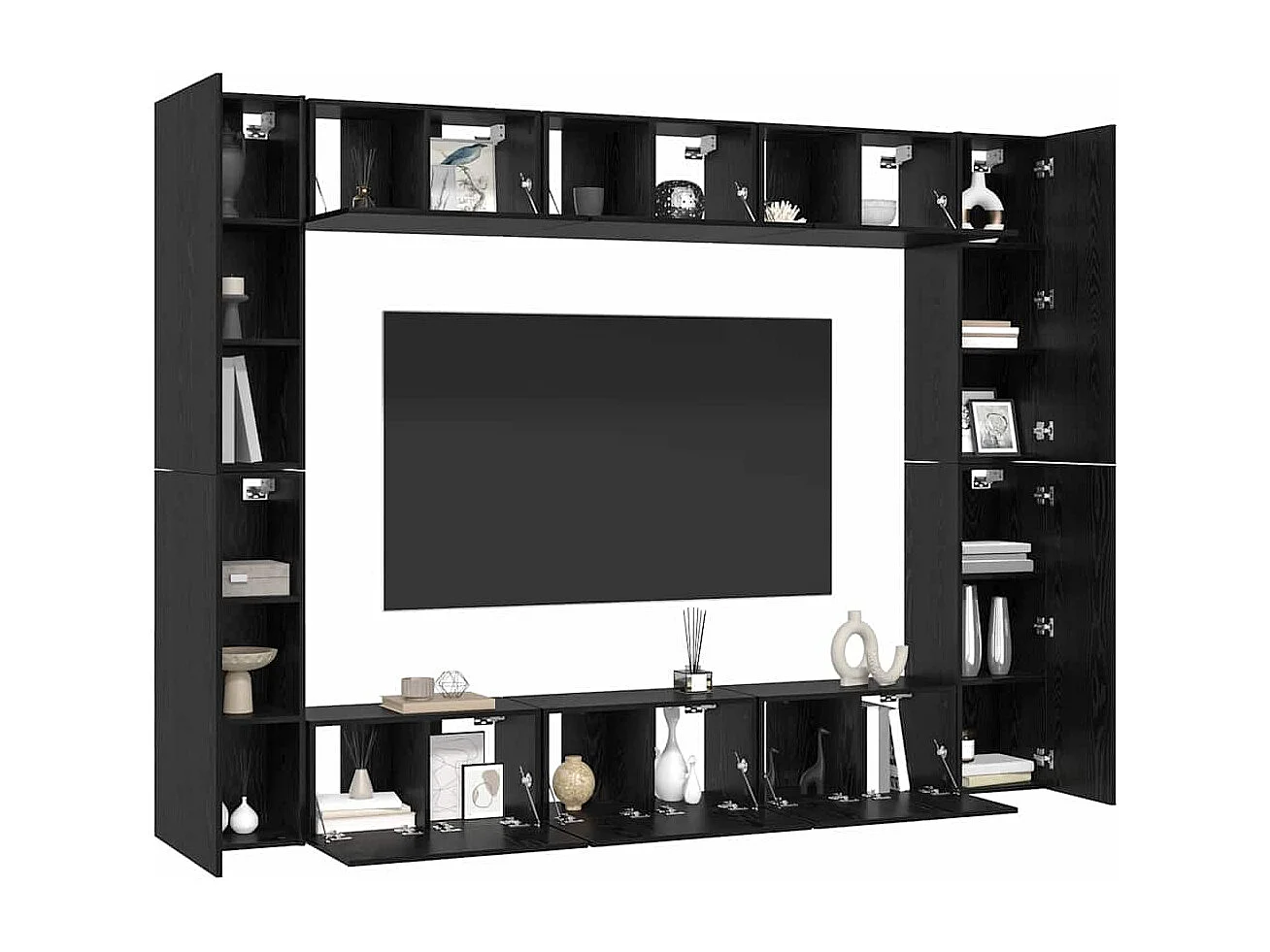 Ensemble meuble TV 10 pièces Chêne noir Moyen 30,5 x 30 x 90 cm