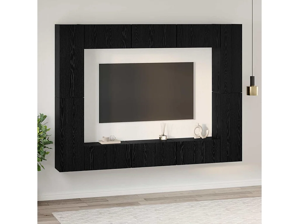 Ensemble meuble TV 10 pièces Chêne noir Moyen 30,5 x 30 x 90 cm