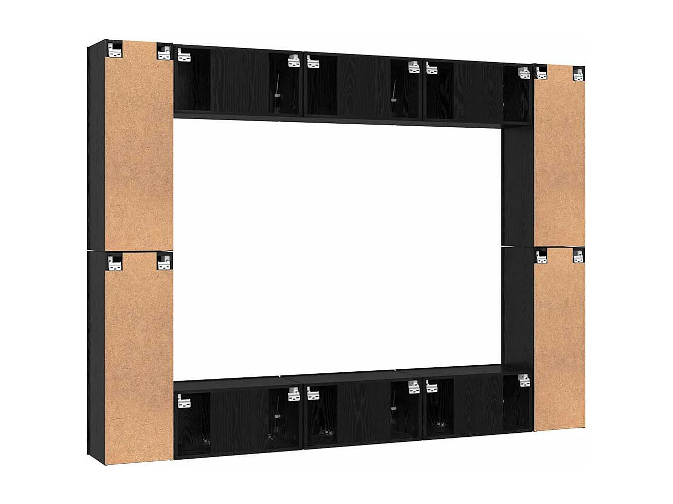 Ensemble meuble TV 10 pièces Chêne noir Moyen 30,5 x 30 x 90 cm