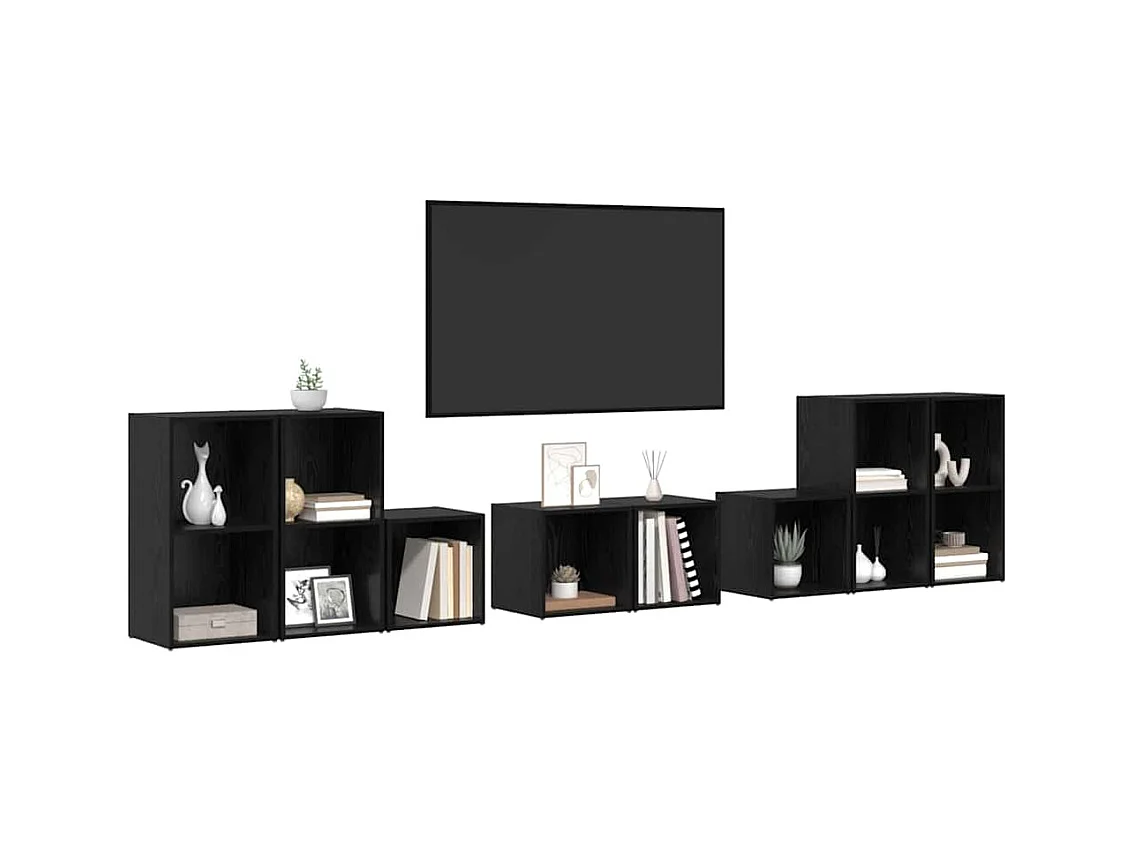 Ensemble de meubles TV 8 pièces Chêne noir 37 x 35 x 72 cm