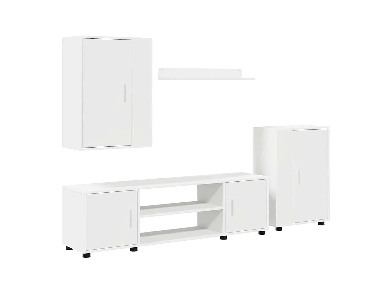 Ensemble de meuble TV 4 pièces 4 pièces Blanc Bois d'ingénierie